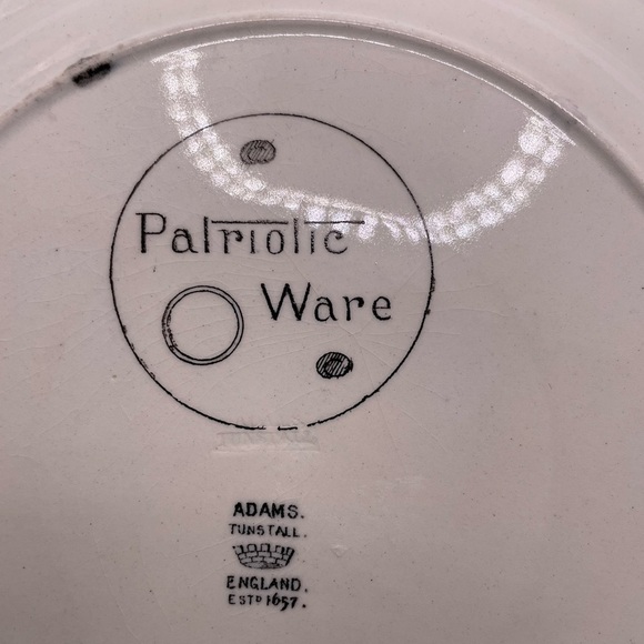 Adam Tunstall Patriotic Ceramic Plate "U.S.‎ Coat of Arms" 1891, England - Picture 6 of 7